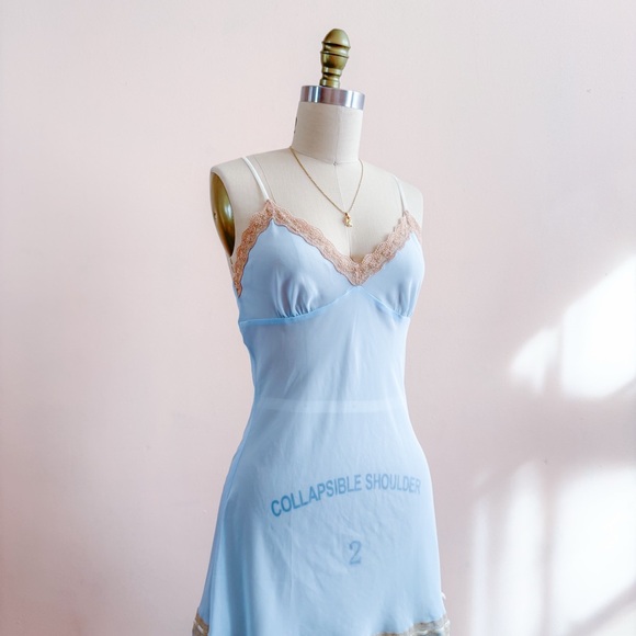Vintage Y2K Victoria’s Secret Baby Blue Slip Dress - Picture 3 of 10